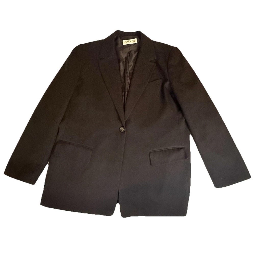 Orvis Women's Black Tailored Blazer Size 18 Career Core Classic Jacket